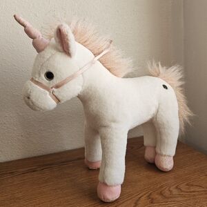 FAO Unicorn Sparkle White Pink Plush Standing Toy Fairy Magical